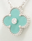 Van Cleef & Arpels Vintage Alhambra  Diamond Necklace 750 (WG) 7.1g Salad Green