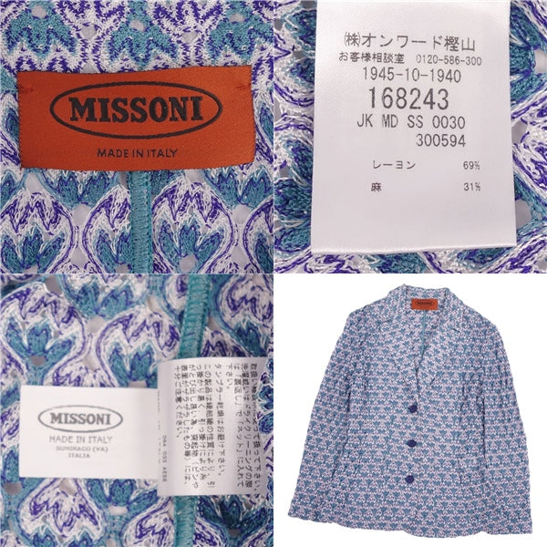 Missoni Nitted Jacket Tendered Jacket Total   42 (M equivalent) Blue MISSONI NIT