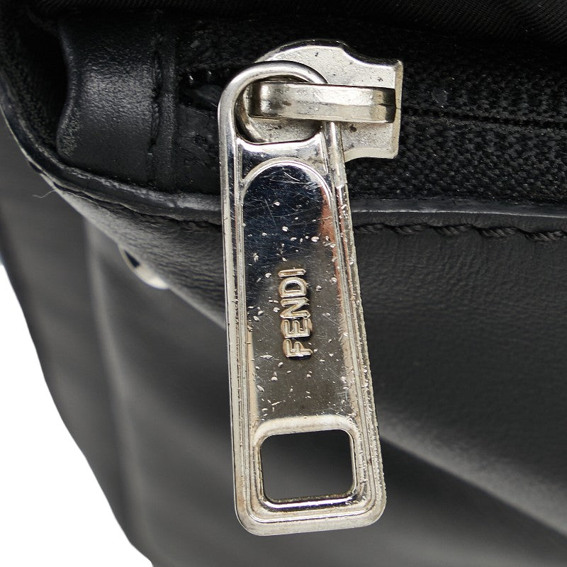 Fendi Monster Ice Logo Fendi Handbag 2WAY 7V11 Black Leather Nylon  Fendi