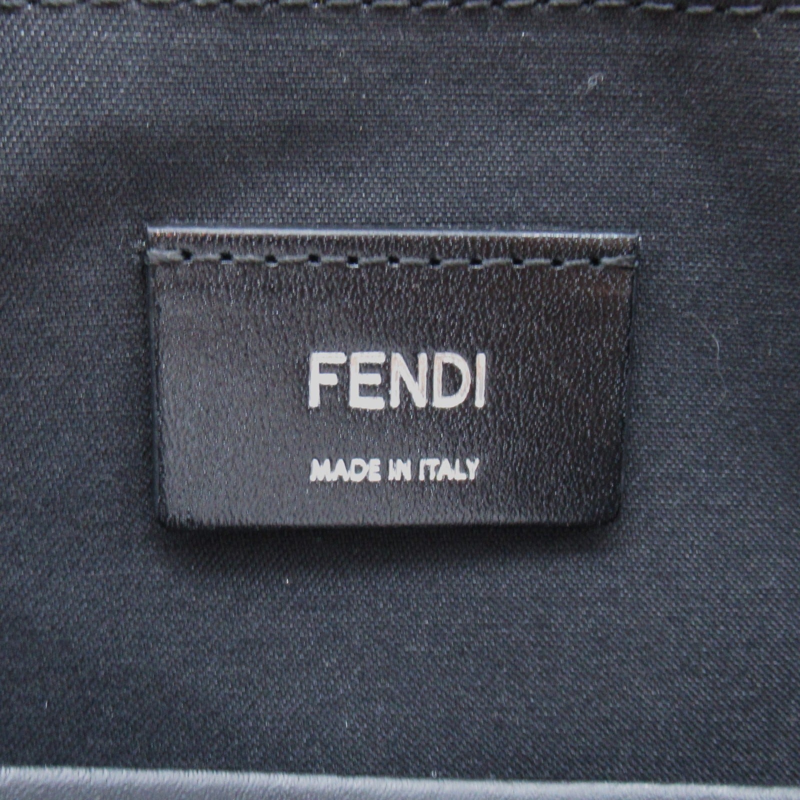 Fendi Fendi Diagonal Shoulder Bag Shoulder Bag PVC Coated Linen Men Black Yellow