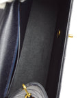 Chanel 1997-1999 Navy Caviar Classic Flap Chain Shoulder Bag