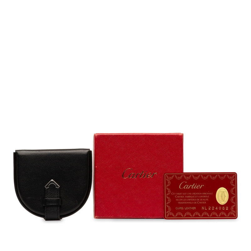 Cartier Masterline 硬幣盒 黑色皮革 Cartier 卡地亞