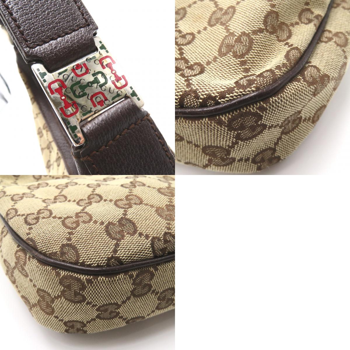 Gucci Gucci One-Shoulder Shoulder Bag Linen  Beige/Brown/Beige/Dark Brown 145811