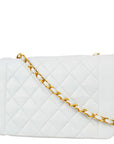 Chanel White Lambskin Medium Diana Chain Shoulder Bag