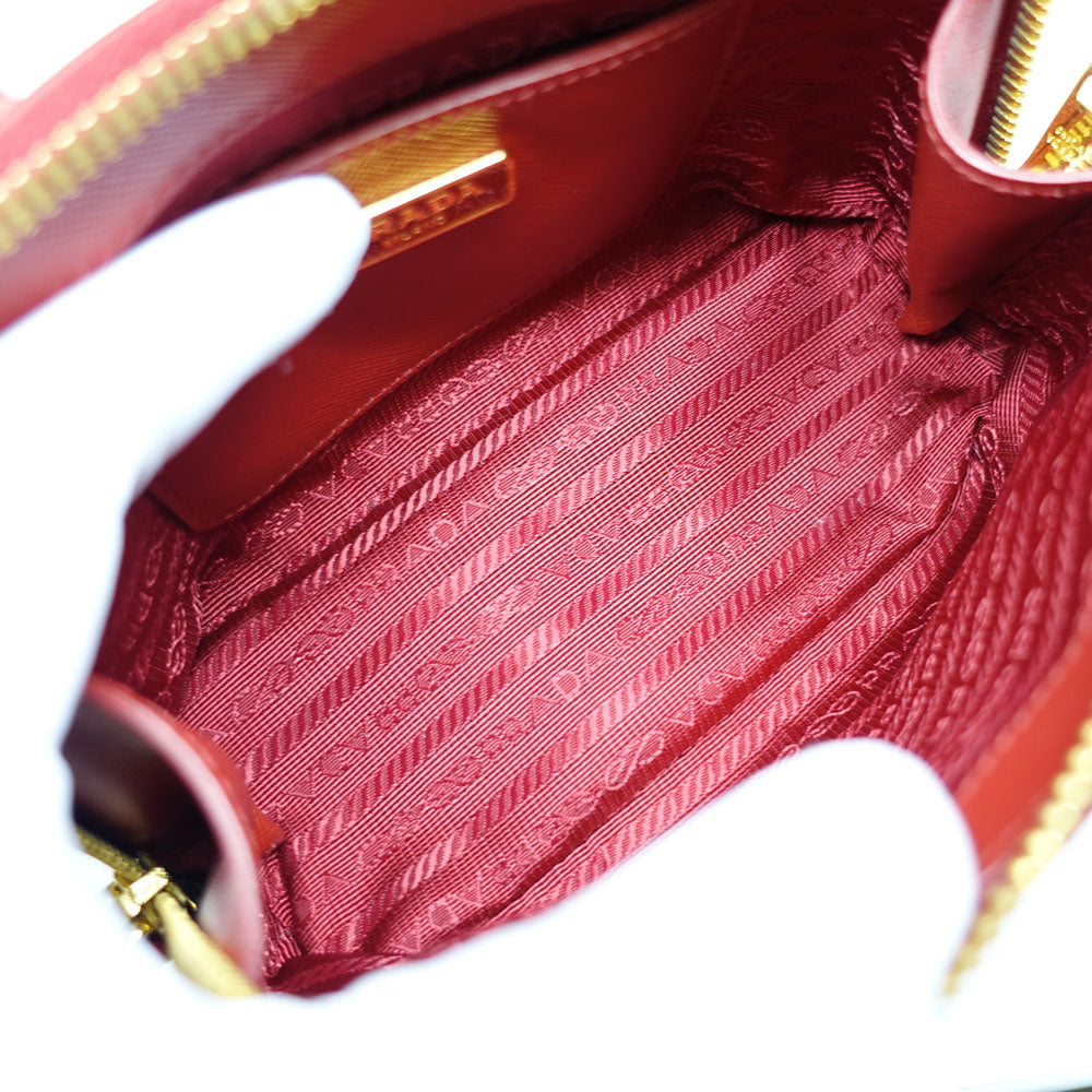 Prada Handbag 2WAY Sapphire Leather Red Mini BL0851