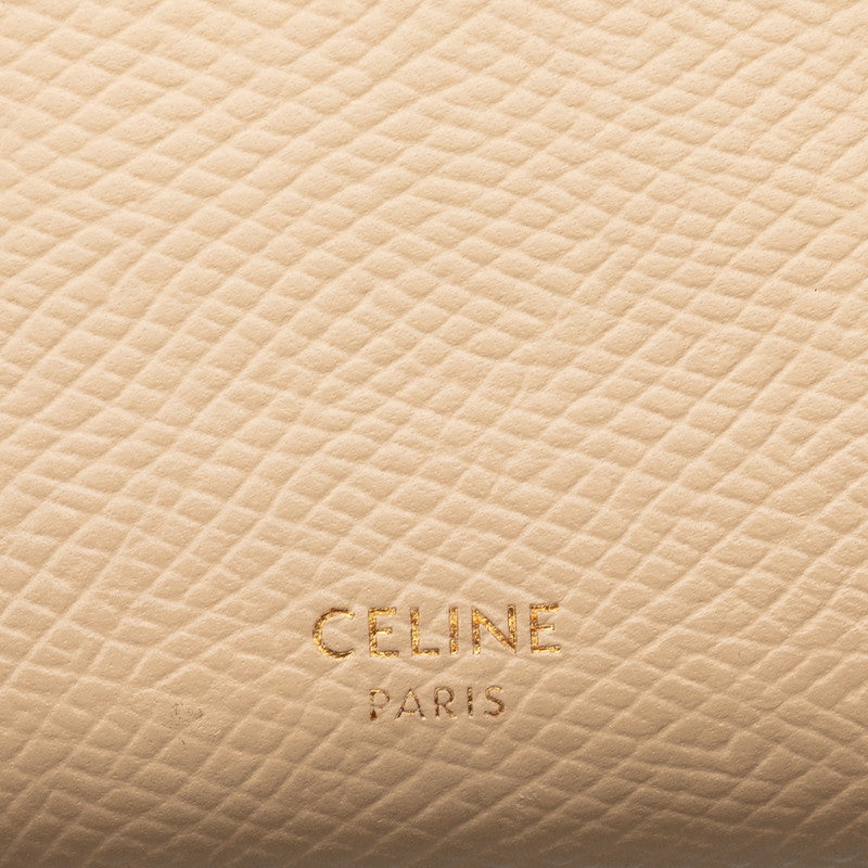 Celine Small Trif Wallet Three Folded Wallet Beige Naked Leather  Celine