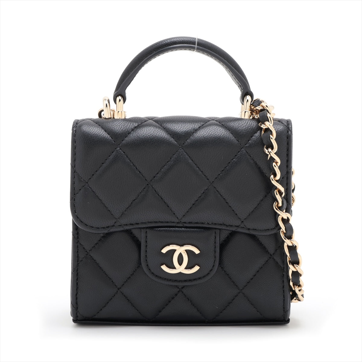 Chanel Lambskin  Chain Shoulder Bag Black G