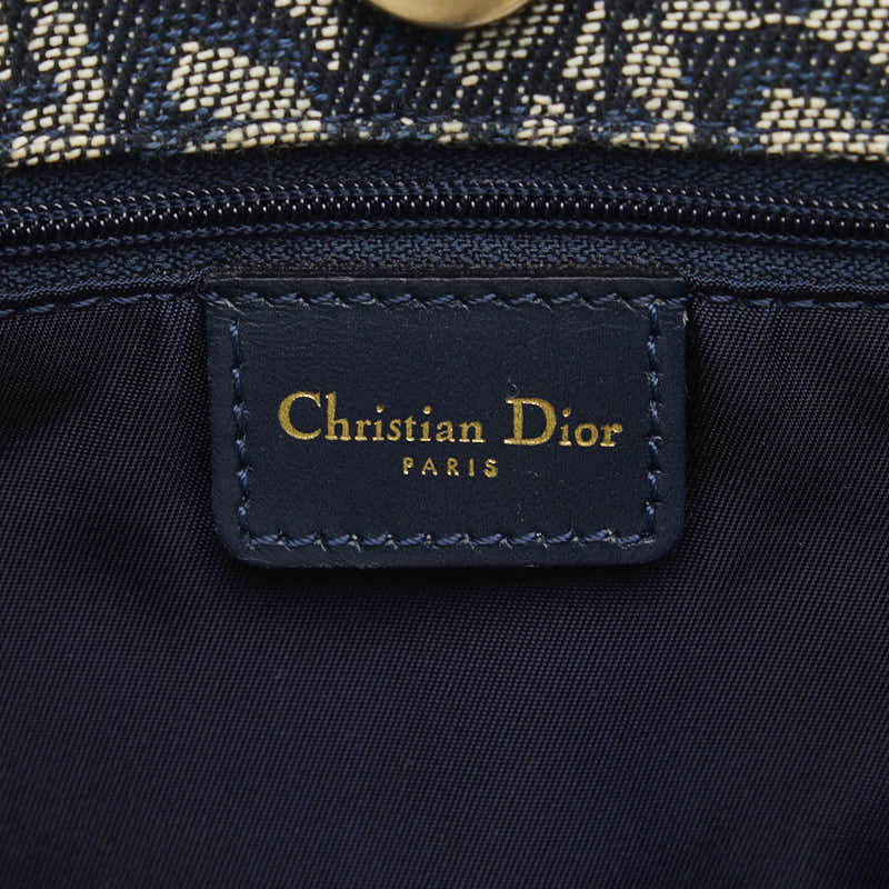 Dior Trotter 手提包 海軍藍白色亞麻皮革 Dior
