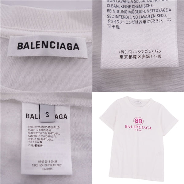 Balenciaga BALENCIAGA   y Short Sleeve Logo Tops  S White