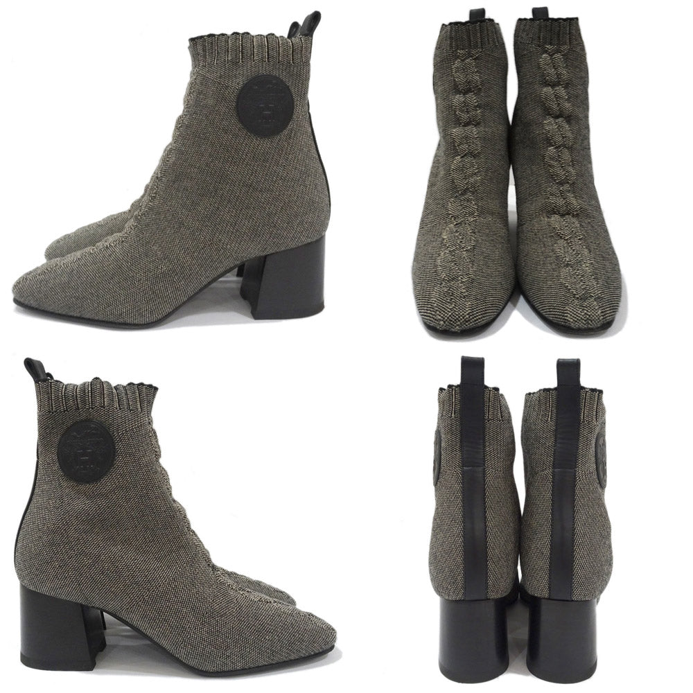 Hermes Wolverine Short Boots s Grey x Black Size 36 About 23.0cm Boots Shoes