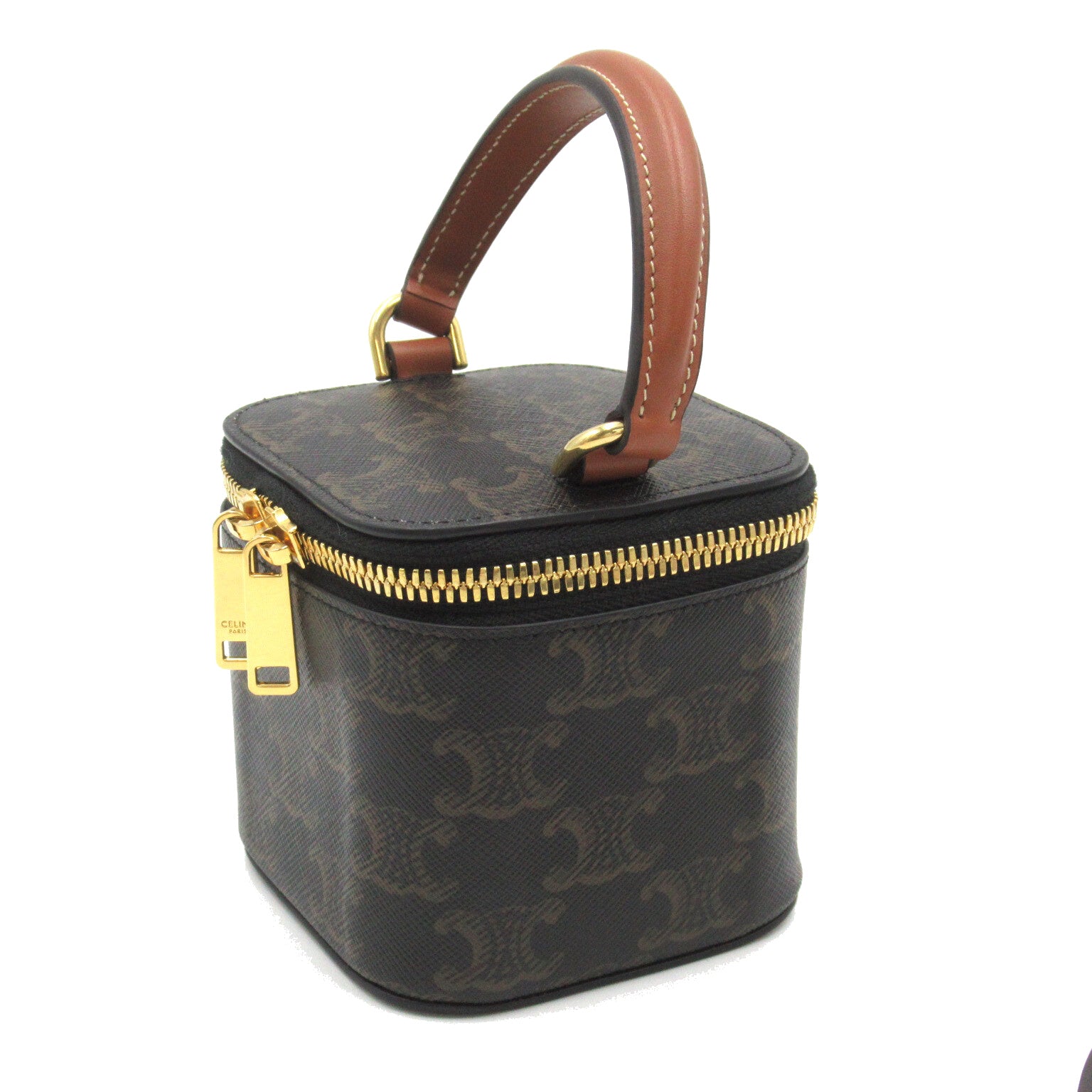 Celine Celine Vanity Shoulder Bag 2w Shoulder Bag PVC Coated Linen  Brown Box