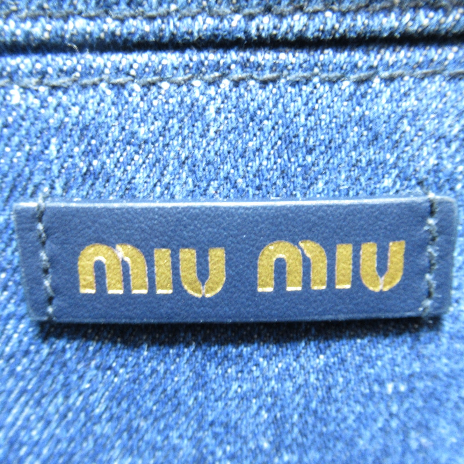 Miu Miu Miu 2w Shoulder Bag Linen  Navy / White 5BA2532F8RF0008