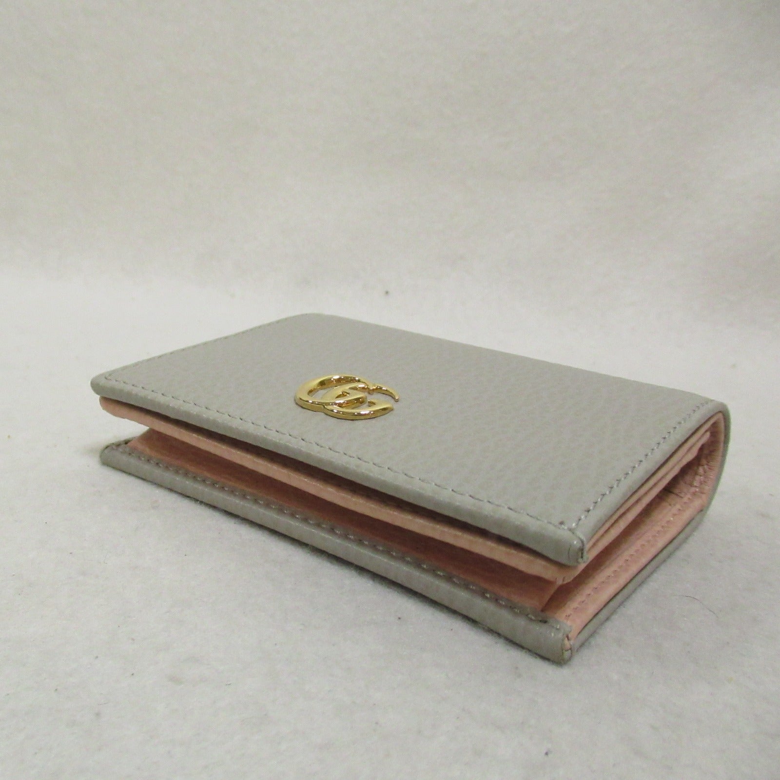 Gucci GG Marmont Double Fold Wallet Double Folded Wallet Leather  Grey 456126