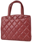 Chanel 1994-1996 Red Caviar Tote Handbag