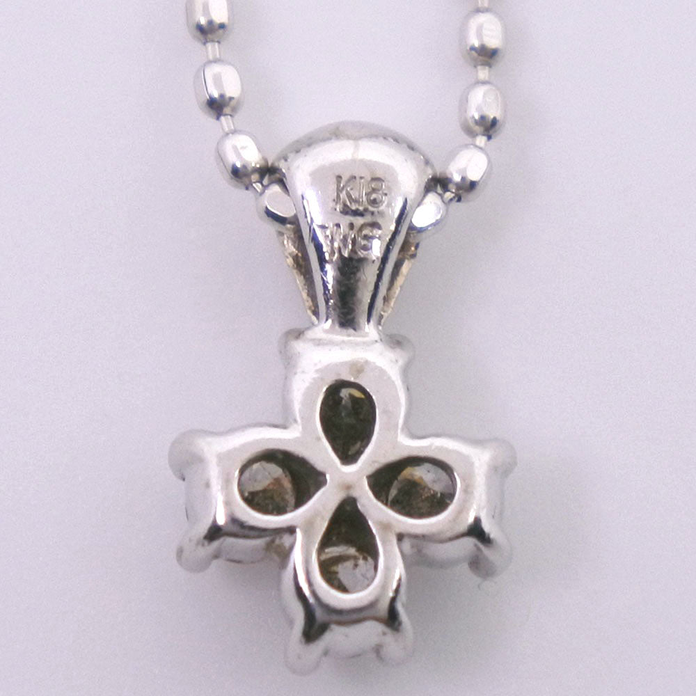 Crazy courreges cross necklace K18 white g x diamond 0.12 cross about 1.8g cross ladies A-rang quality necklace