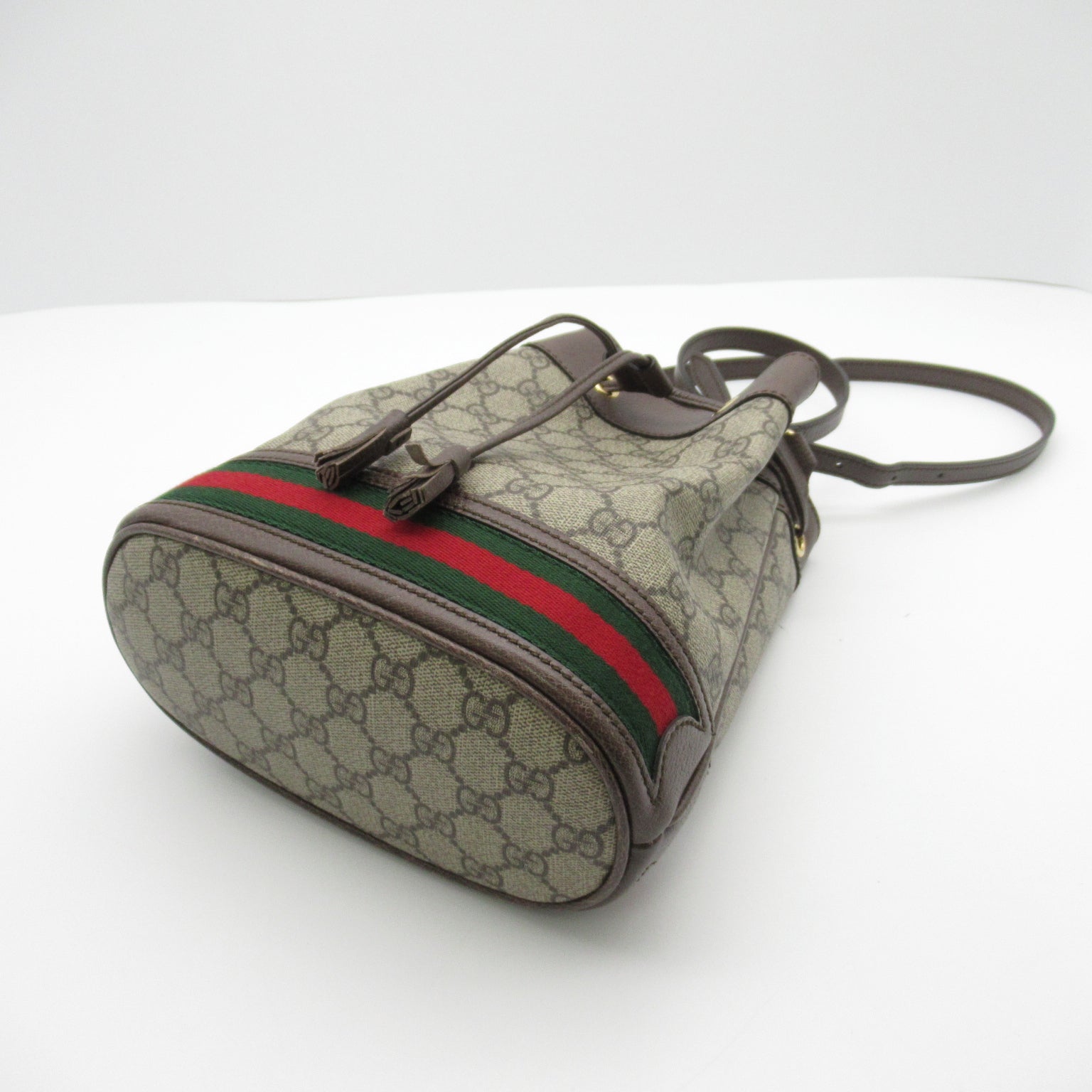 Gucci 2w Shoulder 2w Shoulder Bag PVC Coated Canvas Leather  Beige / Brown  550621