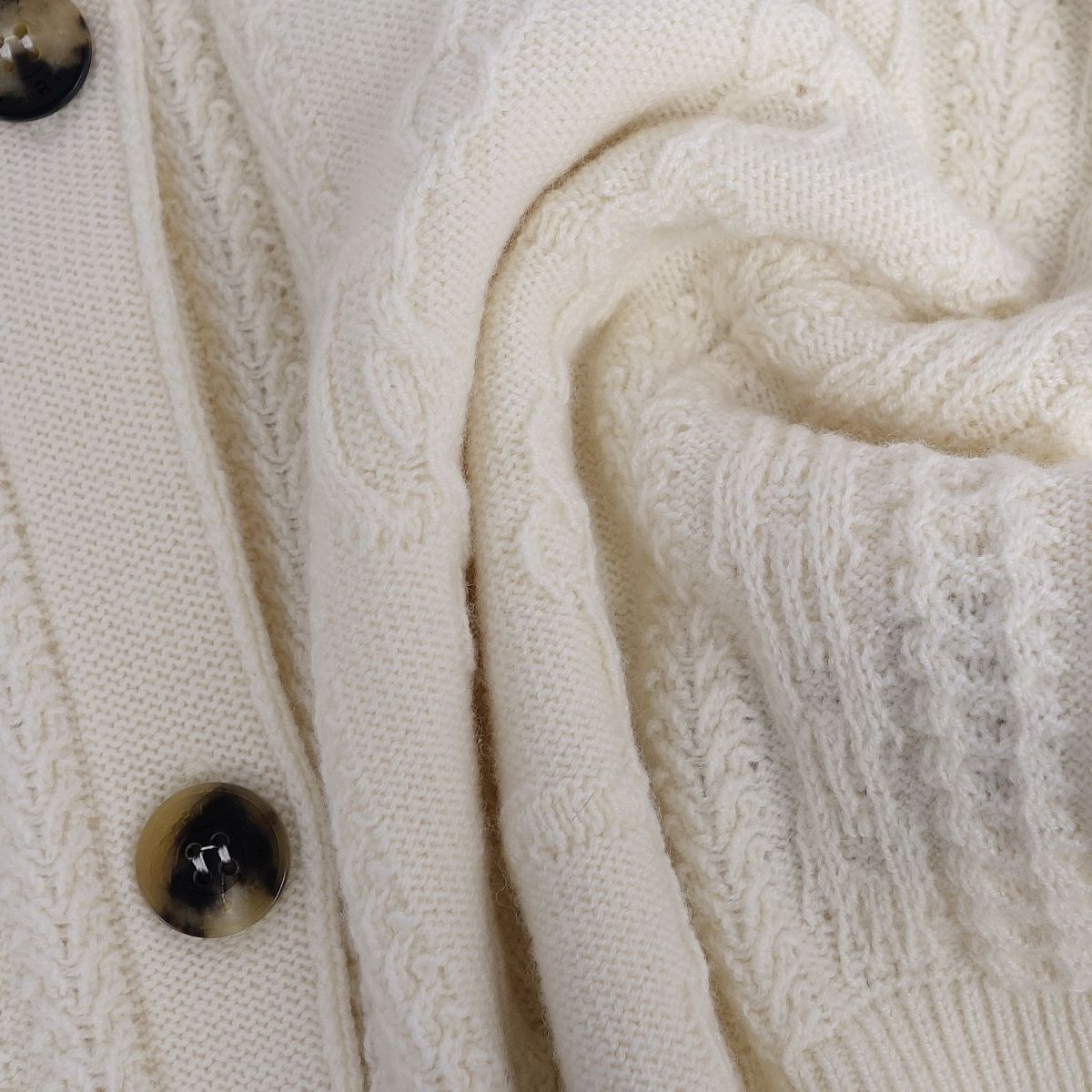 Hermes Nitted CARDIGAN 22AW Long Sleeve Overshirt Wool Cashmere Tops  40 (M equivalent) Ivory  NIT