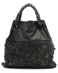 Bottega Veneta Intrecciato Leather Handbag Black Bottega