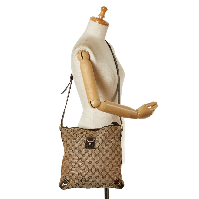Gucci GG canvas abbey sliding shoulder bag 131326 brown leather ladies Gucci