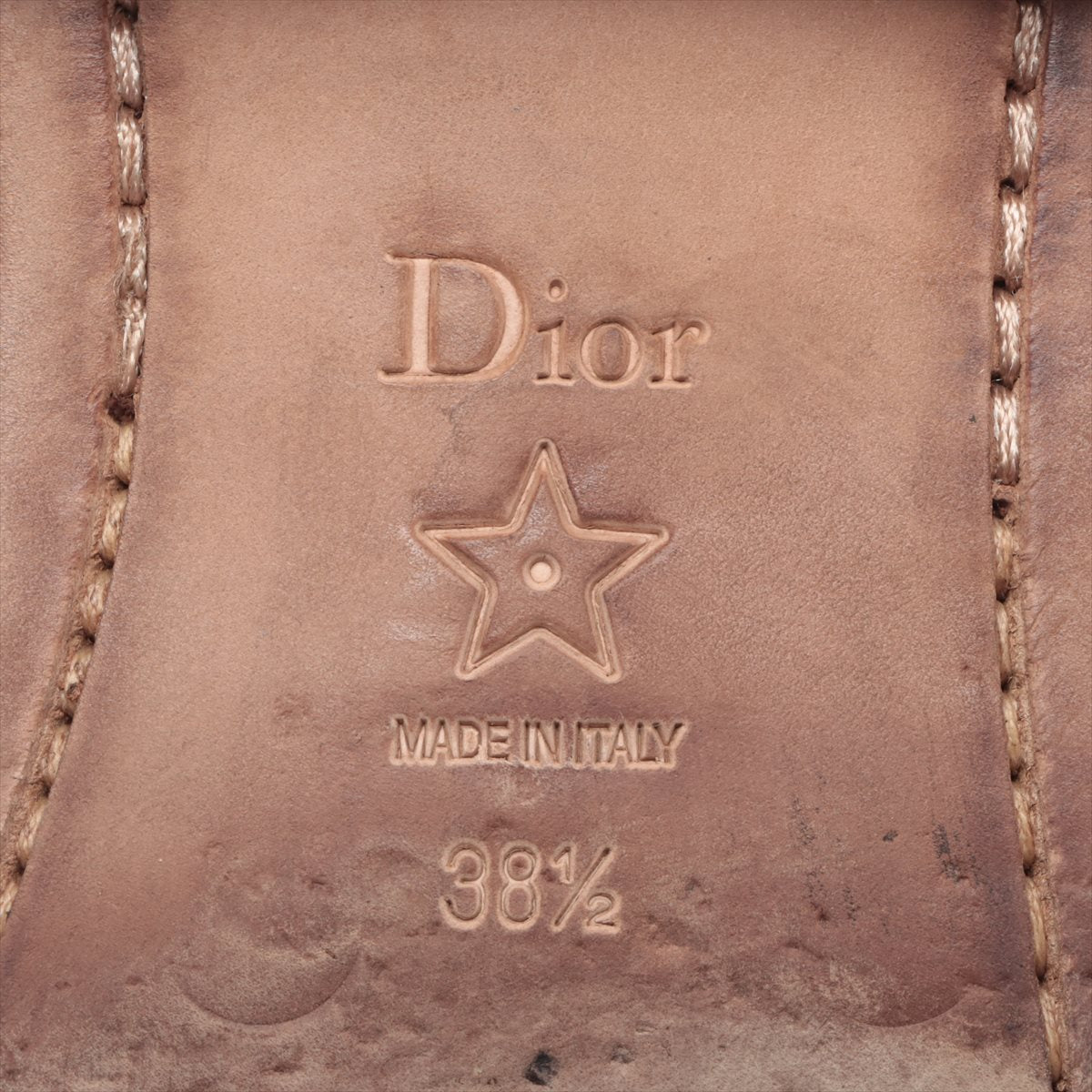 Christian Dior Leather  38 1/2  Bordeaux Logos Gold