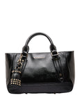 Burberry Logo Tasel Handbag Shoulder Bag 2WAY Black G Patent Leather