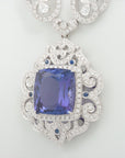 Tanzanite Sapphire Diamond Necklace 750 44.6g 16.39 s0.118 d5.699