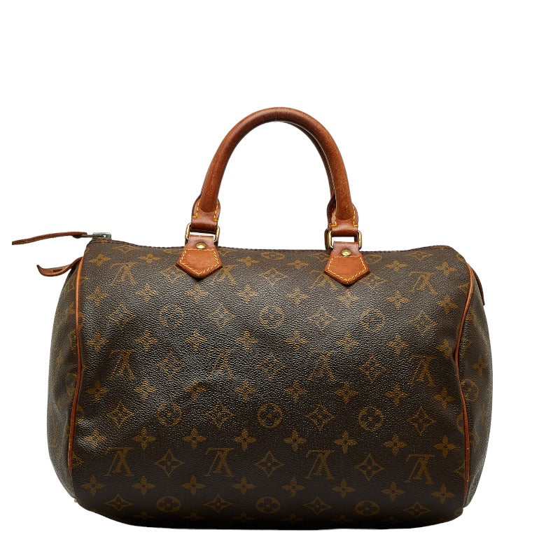 Louis Vuitton Monogram Speedy 30 Handbag M41526 Brown PVC Leather  Louis Vuitton