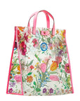 Gucci Flora Clear Handbag Tote Bag 548713 Pink Vinyl Leather Women's