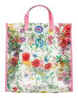 Gucci Flora Clear Handtas Tote Bag 548713 Roze Vinyl Leer Dames