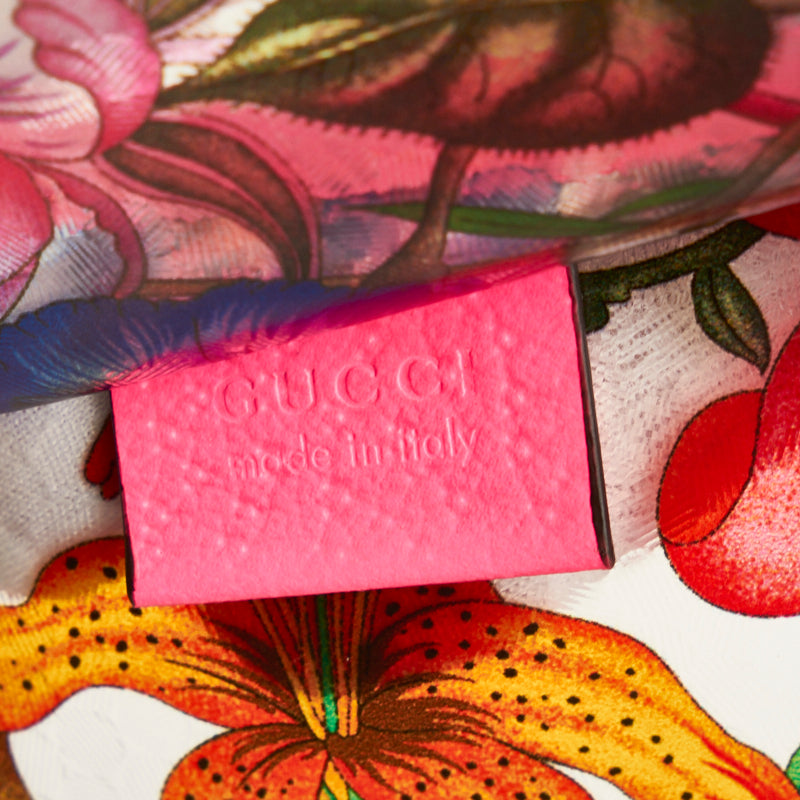 Gucci Flora Clear Handtas Tote Bag 548713 Roze Vinyl Leer Dames