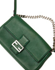 Fendi Micro Bucket Handbag Shoulder Bag 8M0354 Green Leather