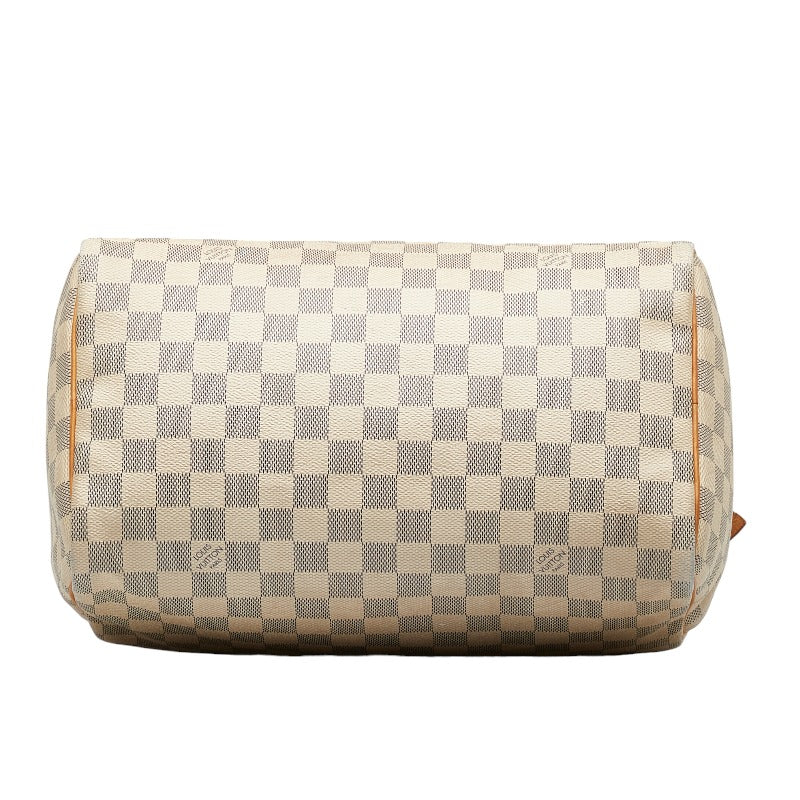 Louis Vuitton Damier Azur Speedy 30 Handbag N41533 White PVC Leather  Louis Vuitton