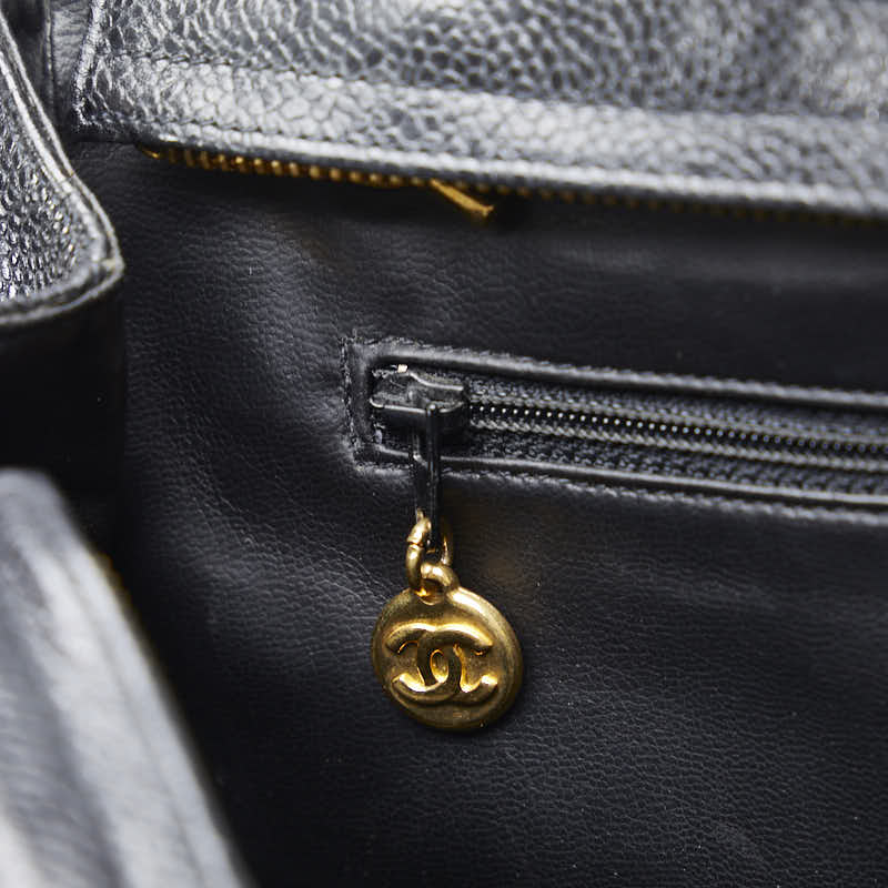 Chanel Triple CC Ball Chain Schoudertas Tote Bag Zwart Kaviaar