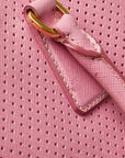 Prada Saffiano Sac à main Galleria perforé en cuir rose