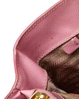 Prada Saffiano Sac à main Galleria perforé en cuir rose