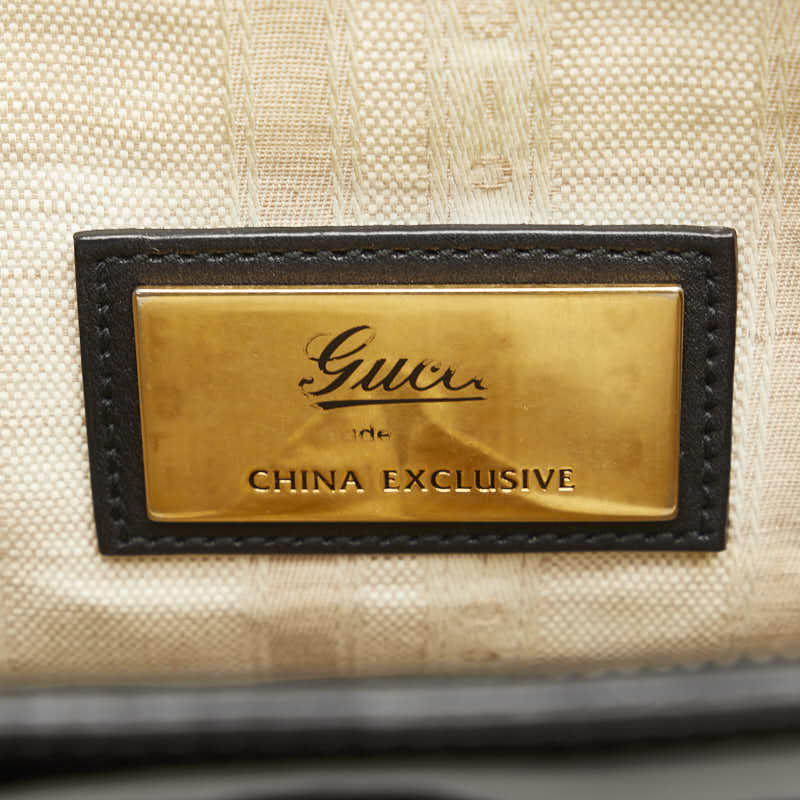 Gucci Horsebit Handbag Shoulder Bag 2WAY 371925 Black Patent Leather