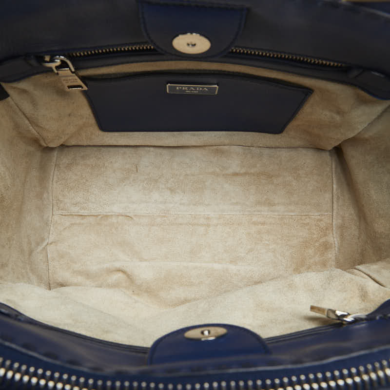 Prada Handbag Shoulder Bag 2WAY B2861K Blue Leather