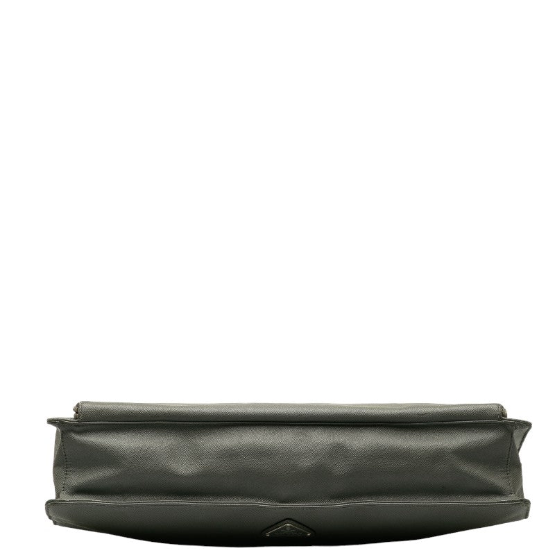 Prada Saffiano Business Bag Briefcase VR0078 Grey Leather Men's