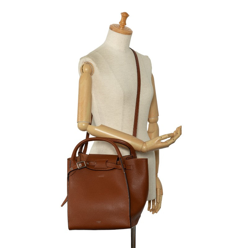 Celine Big Bag Handbag Shoulder Bag 2WAY Brown Leather Women's