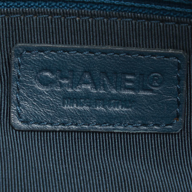 Chanel Chain Shoulder Bag Green Fur Women&#39;s