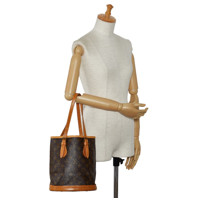 Louis Vuitton Monogram Petit Bucket PM Tote Bag Shoulder Bag M42238
