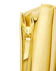 Chanel Button Bi-Fold Wallet Long Wallet Yellow Leather