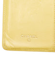 Chanel Knoop Bi-Fold Portemonnee Lange Portemonnee Geel Leer