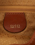GUCCI 棕色皮革竹製雙肩包 1998