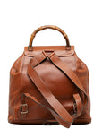 GUCCI Bamboo Backpack in Leather Brown 1998