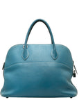 Hermes Bolide 37 Handbag Shoulder Bag 2WAY Blue Jean Tryon Clemence Women's