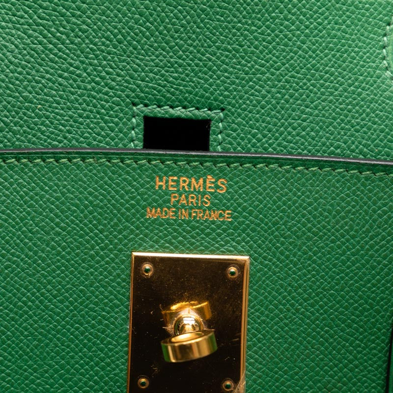 Hermes Birkin 40 handtas groen Courchevel leer dames
