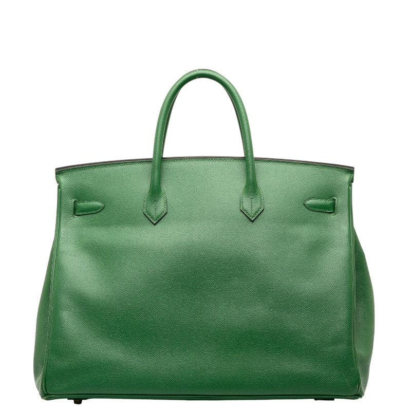 Hermes Birkin 40 Handbag Green Courchevel Leather Women&#39;s