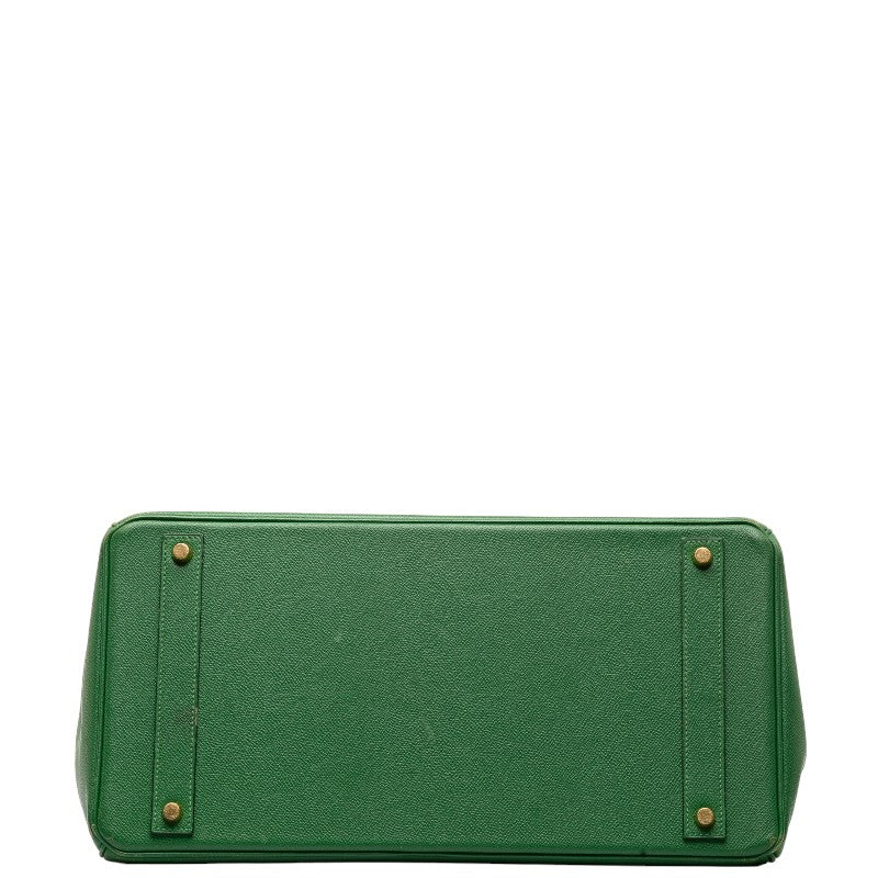 Hermes Birkin 40 Handbag Green Courchevel Leather Women&#39;s