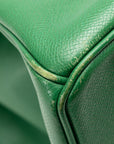Hermes Birkin 40 Handbag Green Courchevel Leather Women's
